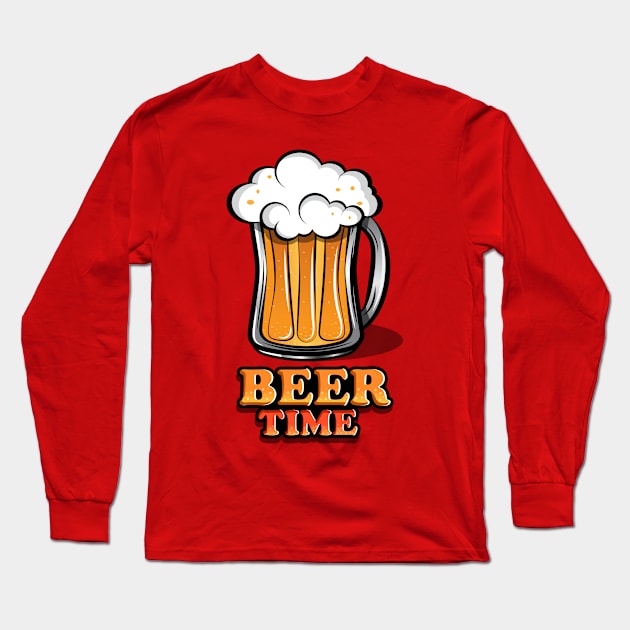 Beer Time Long Sleeve T-Shirt by ElTope5